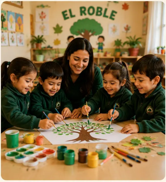 Niños de la escuela en la salida al consultorio